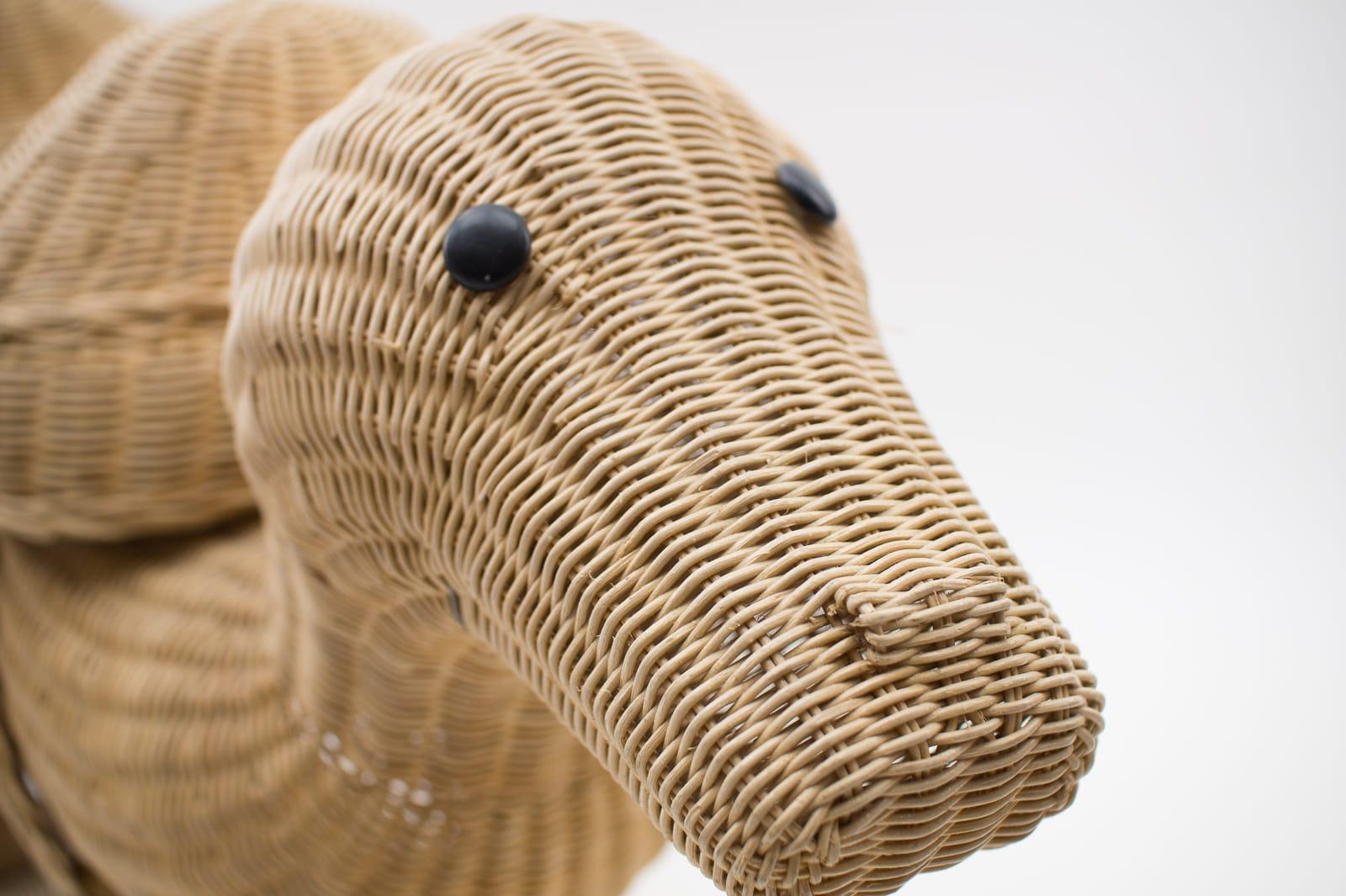Handmade Vintage Rattan Camel Planter, Italy, 1960s For Sale 4