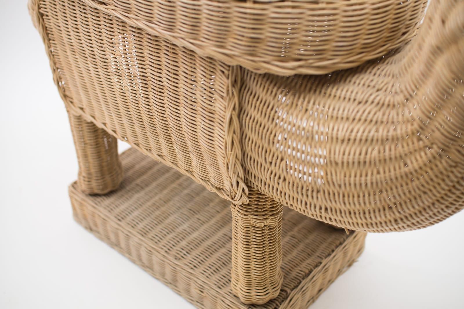 Handmade Vintage Rattan Camel Planter, Italy, 1960s For Sale 6