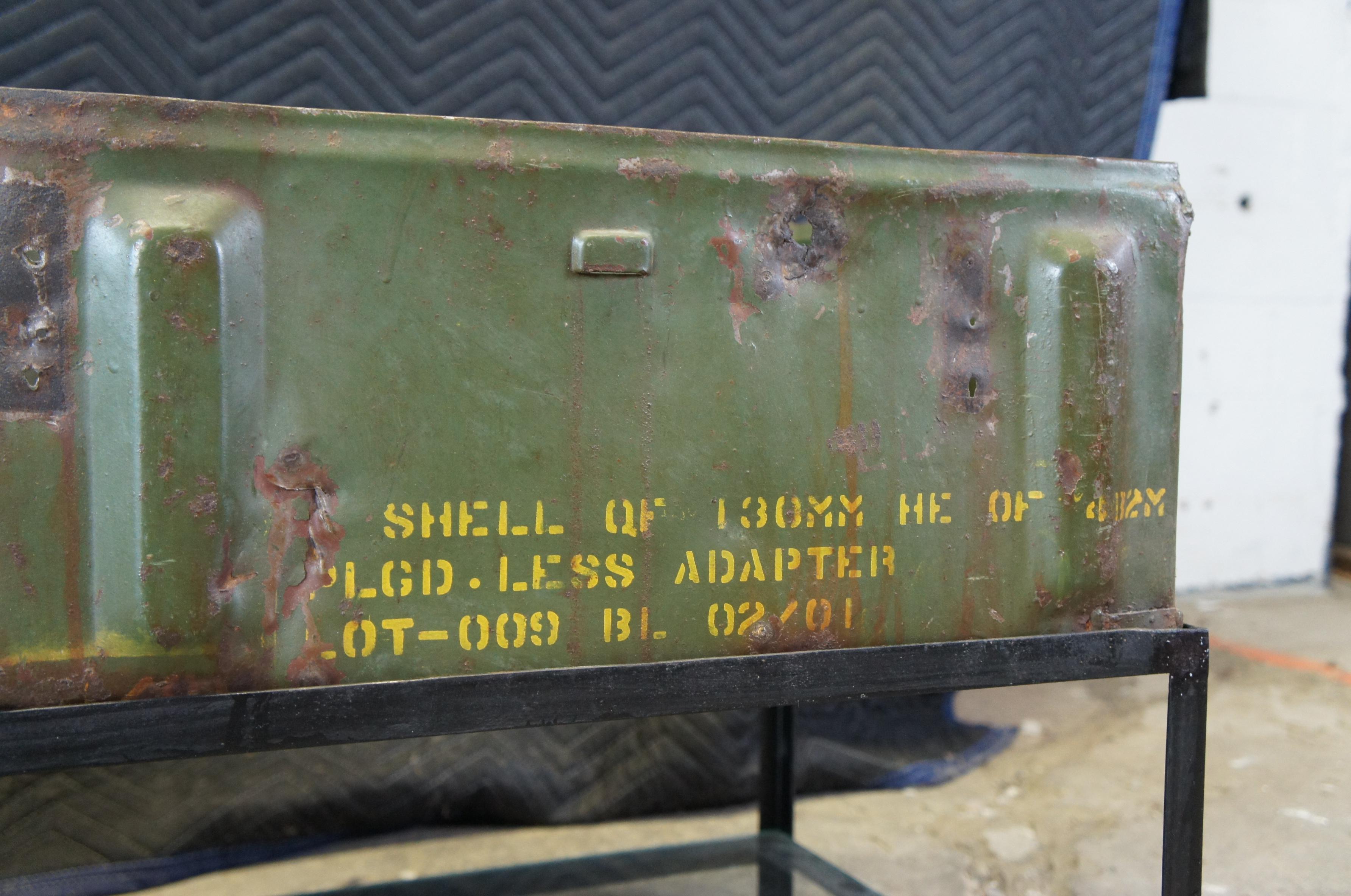 Industrial Handmade Vintage Repurposed Military Ammo Storage Box Coffee Table Steel Base