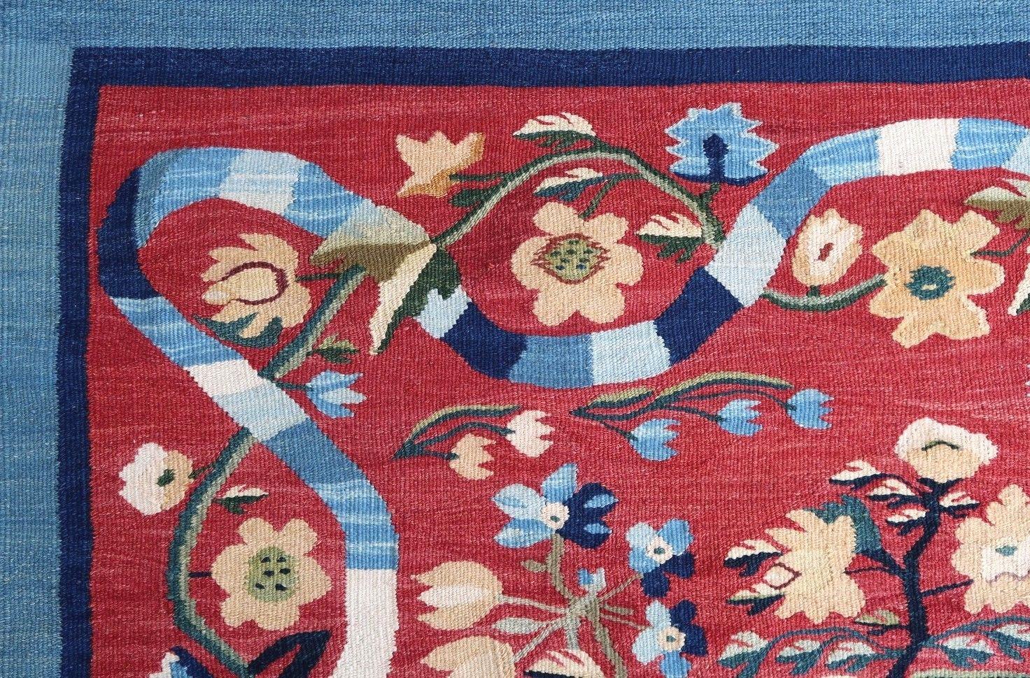 Handmade Vintage Romanian Bessarabian Kilim, 1950s, 1P17 In Good Condition In Bordeaux, FR
