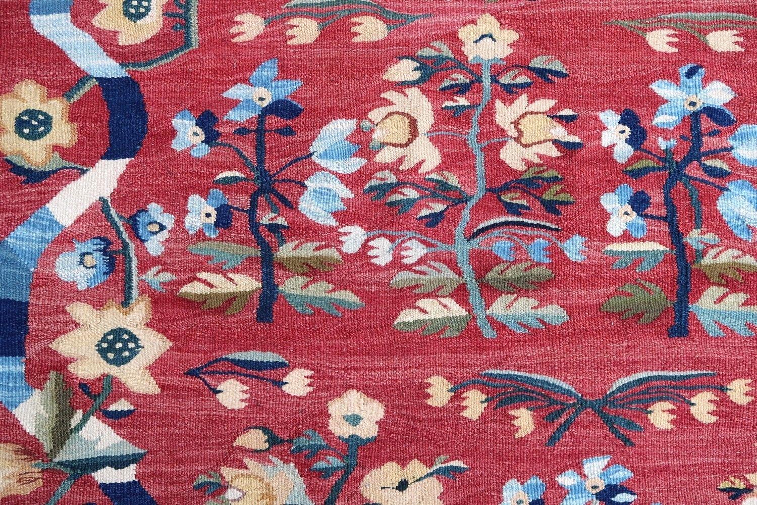 Mid-20th Century Handmade Vintage Romanian Bessarabian Kilim, 1950s, 1P17