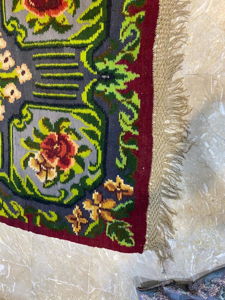 Handgefertigte Vintage rumänischen Bessarabian Kilim Teppich 6,4 'x 9,5', 1960er Jahre - 2B17 im Zustand „Gut“ im Angebot in Bordeaux, FR