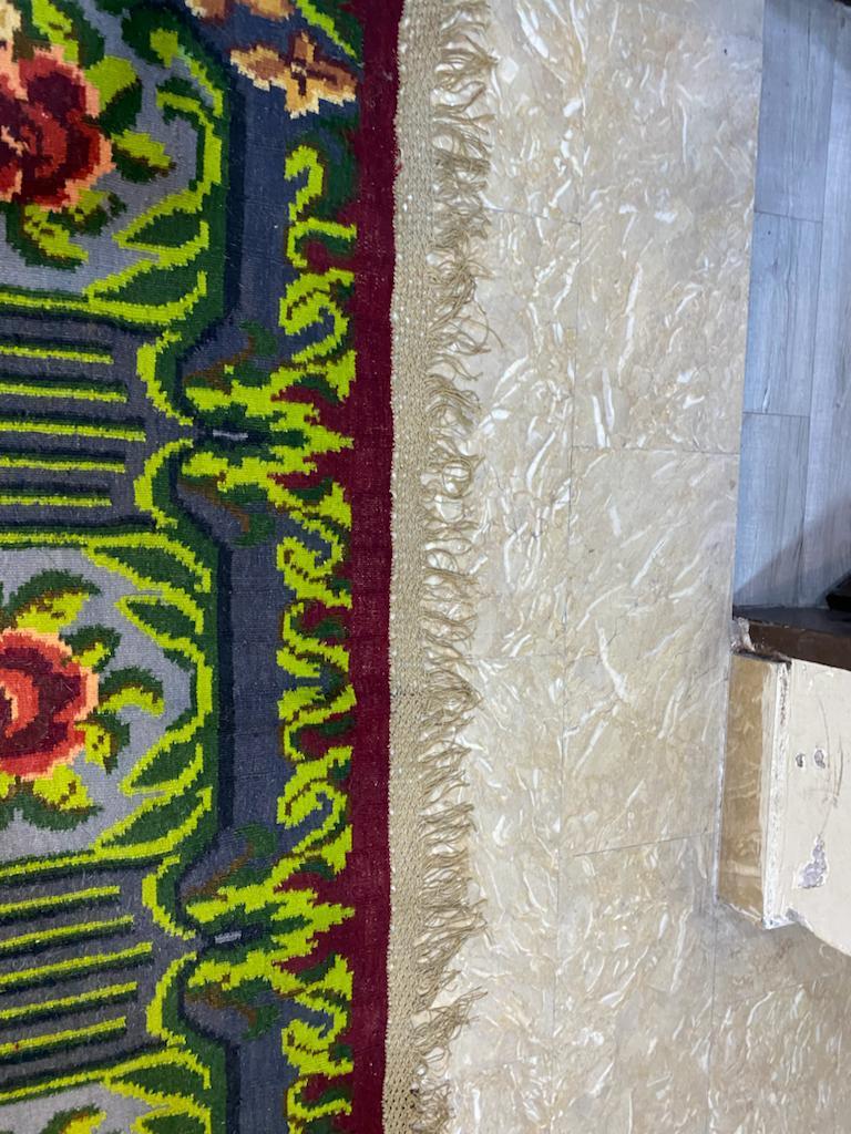Handgefertigte Vintage rumänischen Bessarabian Kilim Teppich 6,4 'x 9,5', 1960er Jahre - 2B17 (Wolle) im Angebot