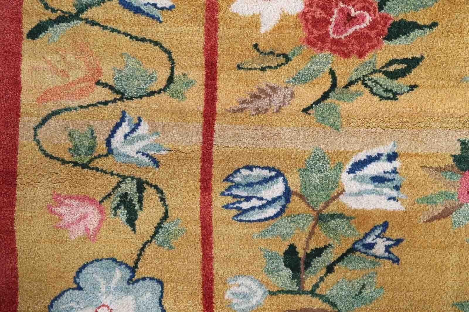 Handgefertigter rumänischer bessarabischer Vintage-Teppich, 1950er Jahre, 1P105 im Zustand „Gut“ im Angebot in Bordeaux, FR