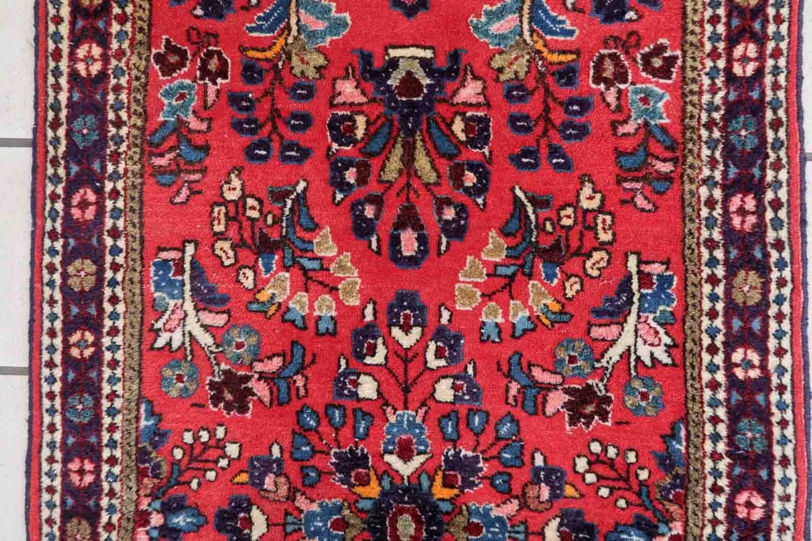 Handgefertigter Vintage-Teppich im Sarouk-Stil, 1970er Jahre, 1C998 im Angebot 1