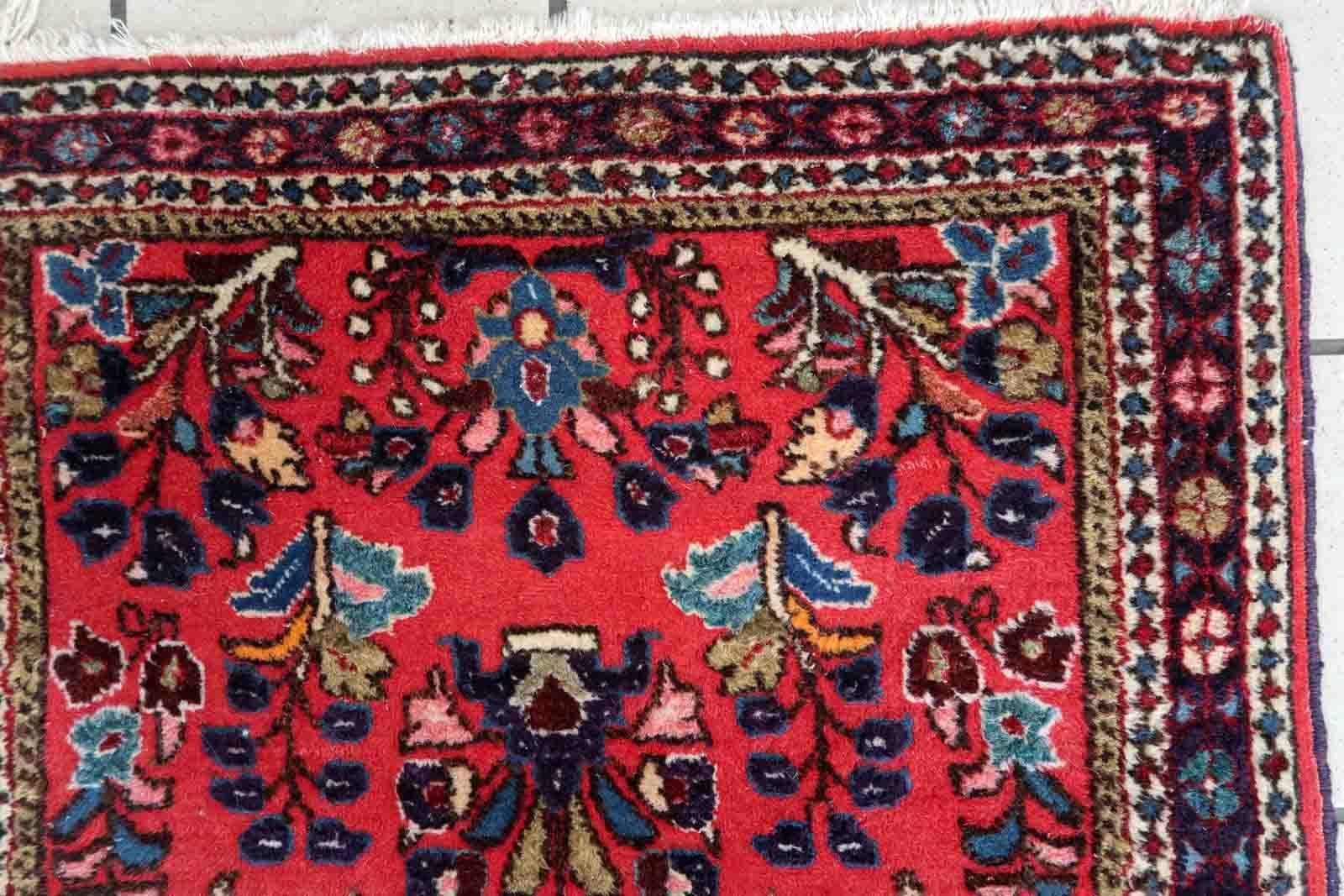 Tappeto vintage in stile Sarouk fatto a mano, anni '70, 1C998 in vendita 2