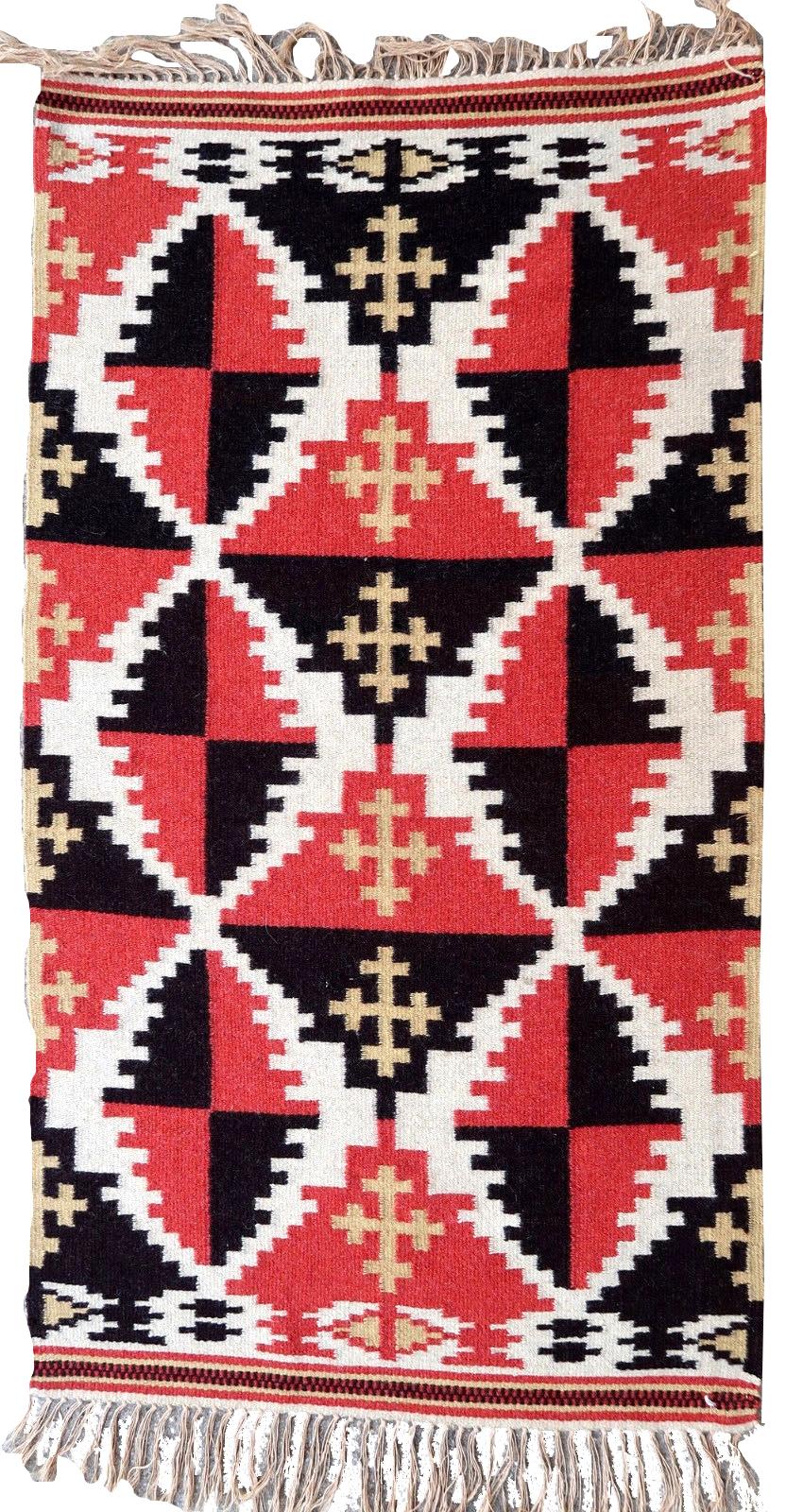 Finlandais Kilim scandinave finlandais vintage fait à la main, années 1950, 1P62