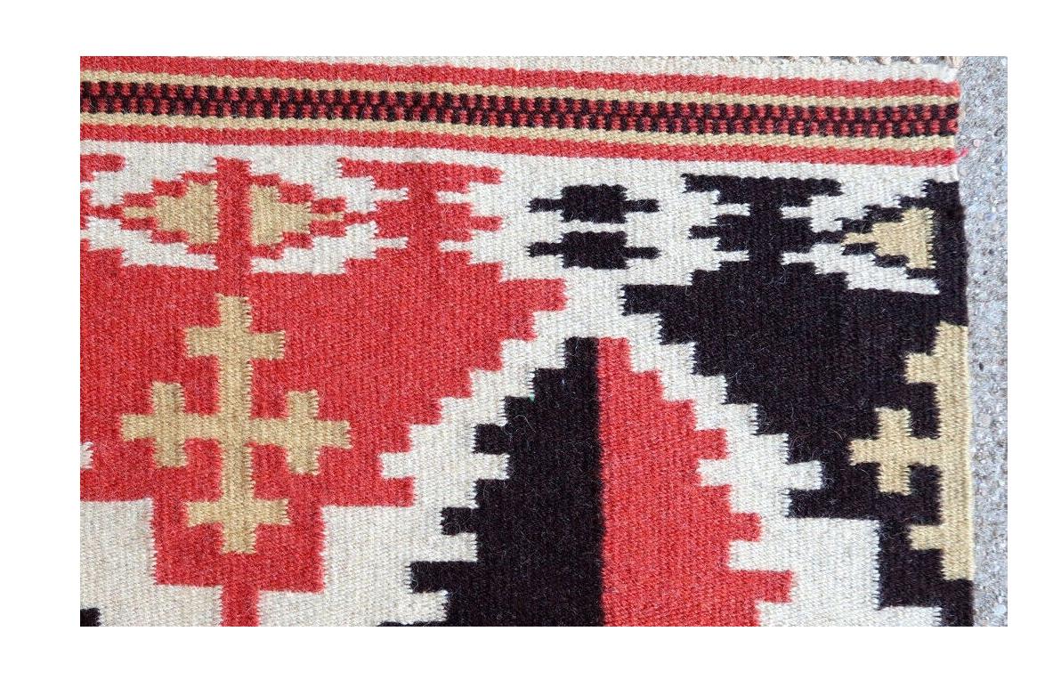 Handmade Vintage Scandinavian Finnish Kilim, 1950s, 1P62 In Good Condition For Sale In Bordeaux, FR