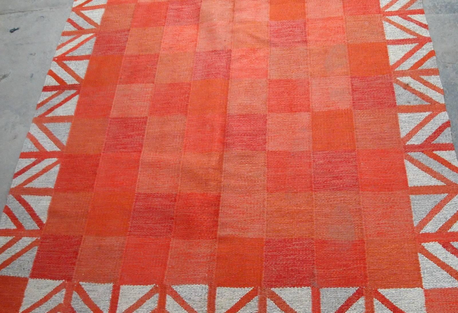 Wool Handmade Vintage Scandinavian Flat-Weave Kilim, 1950s, 1B594