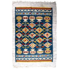 Handmade Vintage Scandinavian Flat-Weave Kilim, 1950s, 1B592