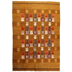 Handmade Vintage Scandinavian Flat-Weave Kilim, 1950s