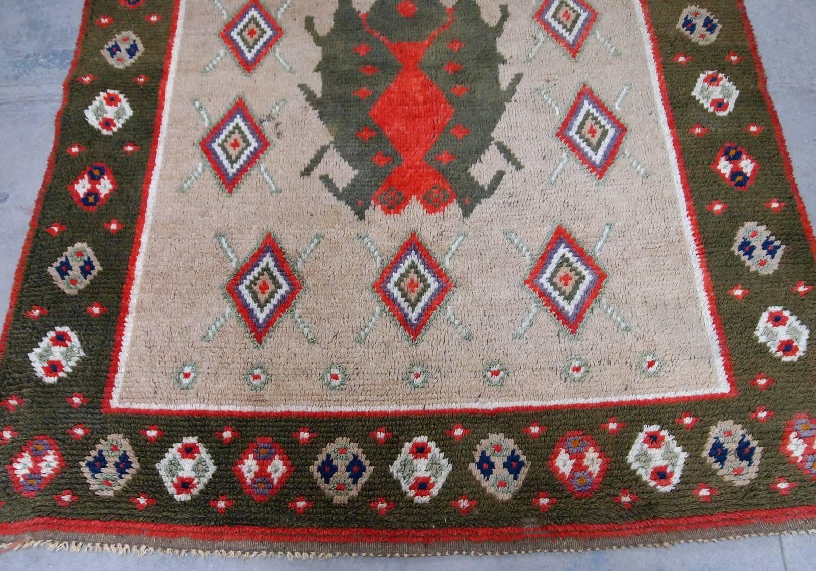 Wool Handmade Vintage Scandinavian Pile Rug, 1950s, 1B599