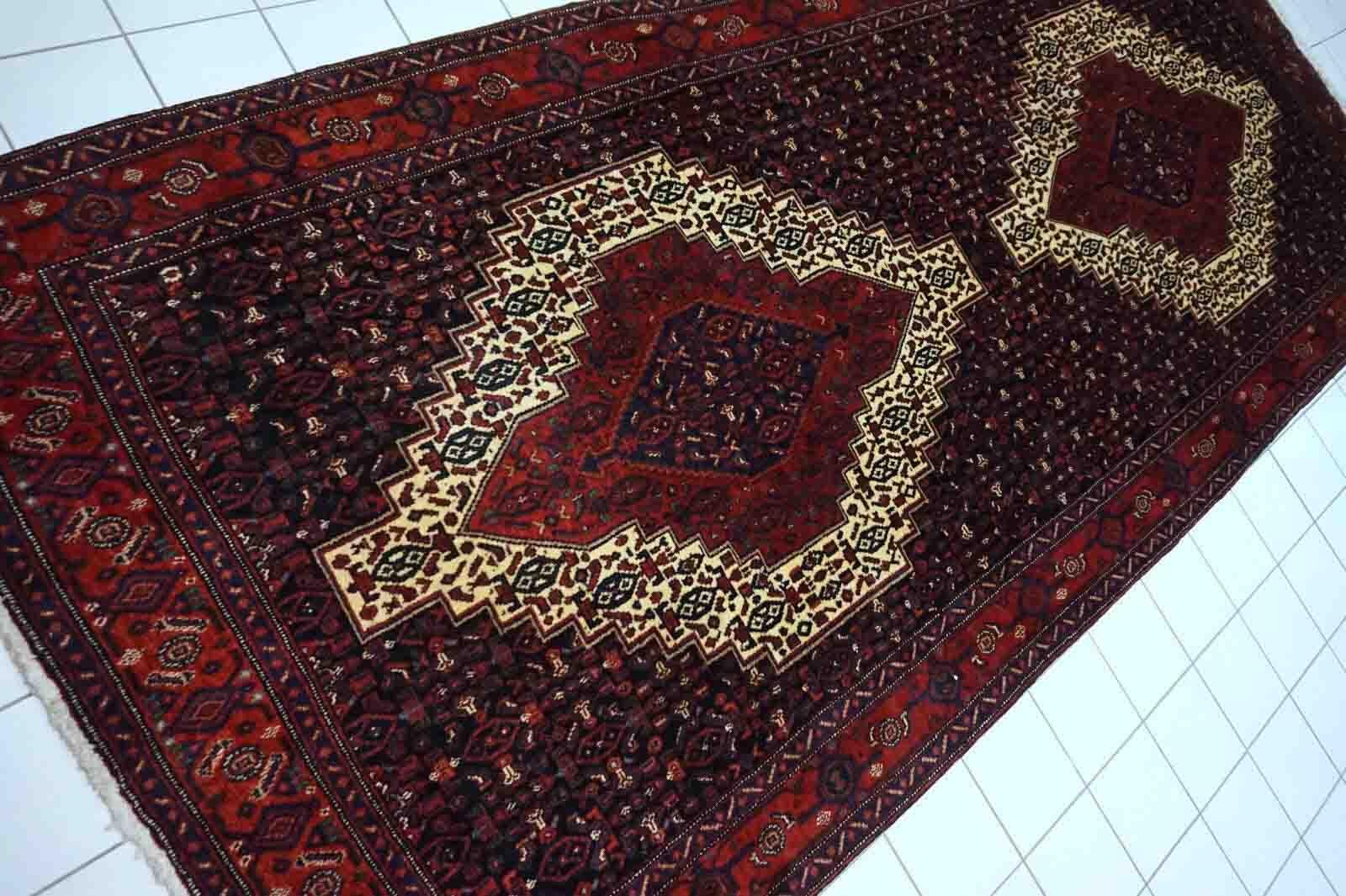 Handgefertigter Vintage-Teppich im Senneh-Stil, 1970er Jahre, 1D26 im Angebot 3
