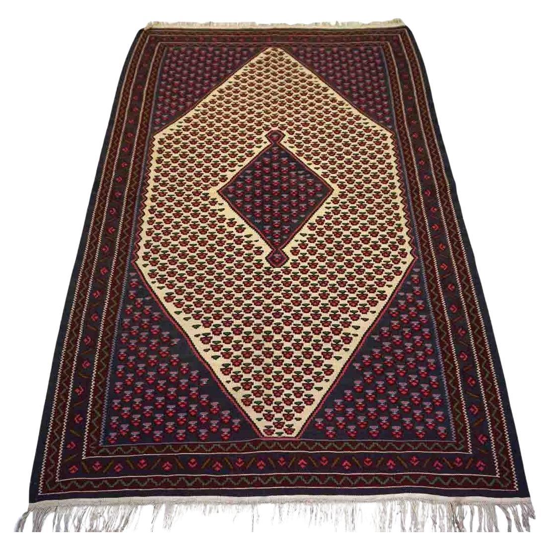 Handgefertigter Vintage-Teppich im Senneh-Stil, 1970er Jahre, 1D34