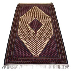 Tapis vintage fait à la main de style Senneh, années 1970, 1D34