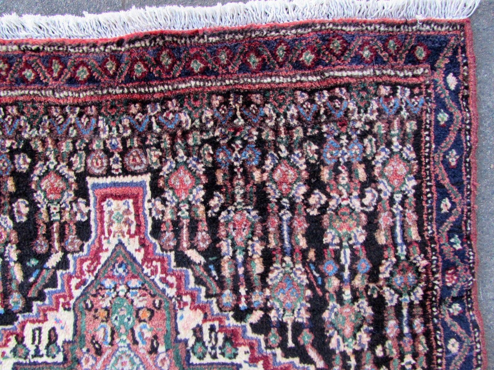 Hand-Knotted Handmade Vintage Senneh Style Runner, 1950s, 1Q0209