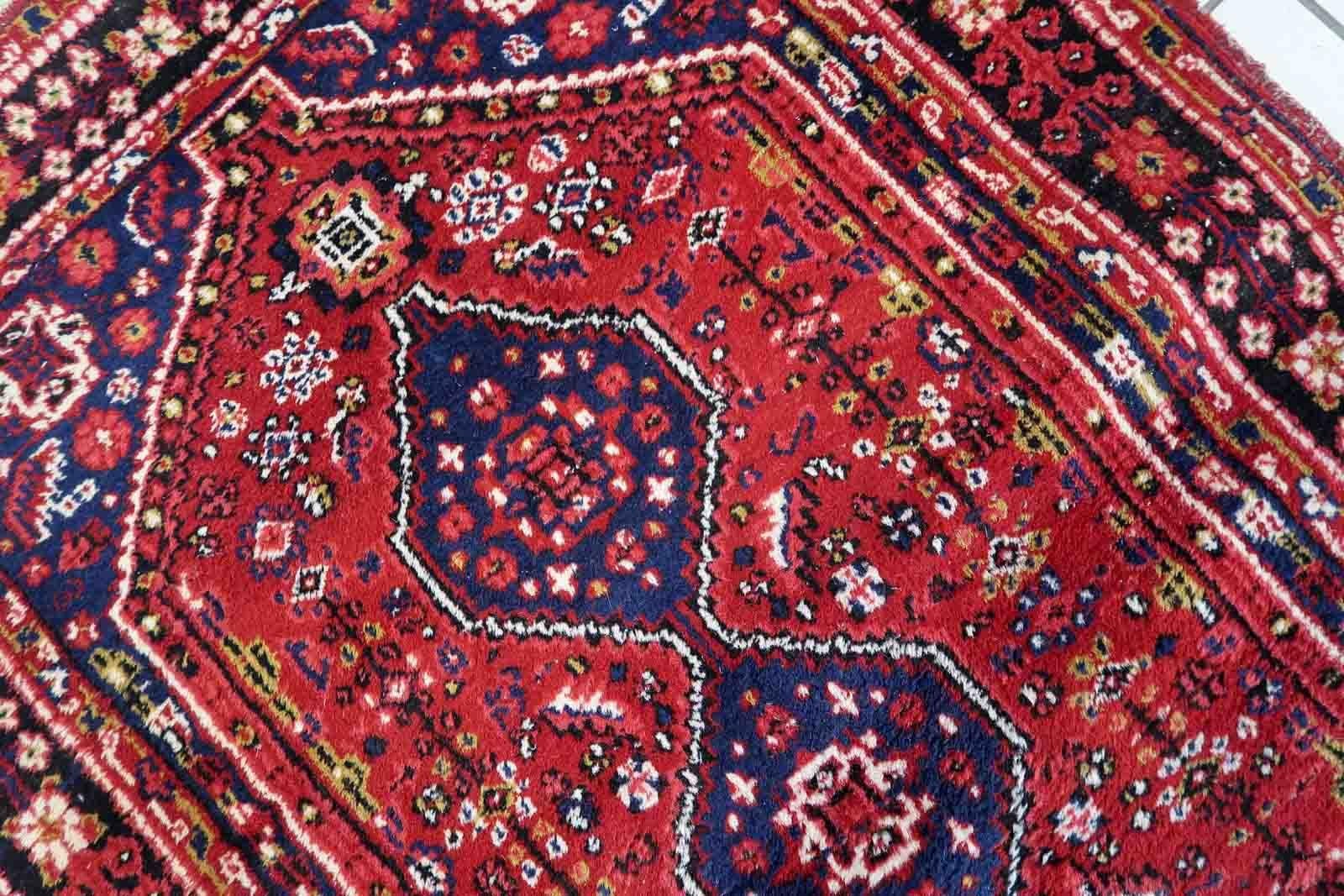 Handgefertigter Vintage-Teppich im Shiraz-Stil, 1970er Jahre, 1C1018 (Ende des 20. Jahrhunderts) im Angebot