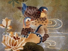 Handmade Vintage Silk Art Deco Chinese Rug, 1980s