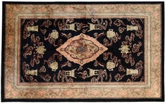 Handmade Vintage Silk Art Deco Chinese Rug, 1980s, 1C550