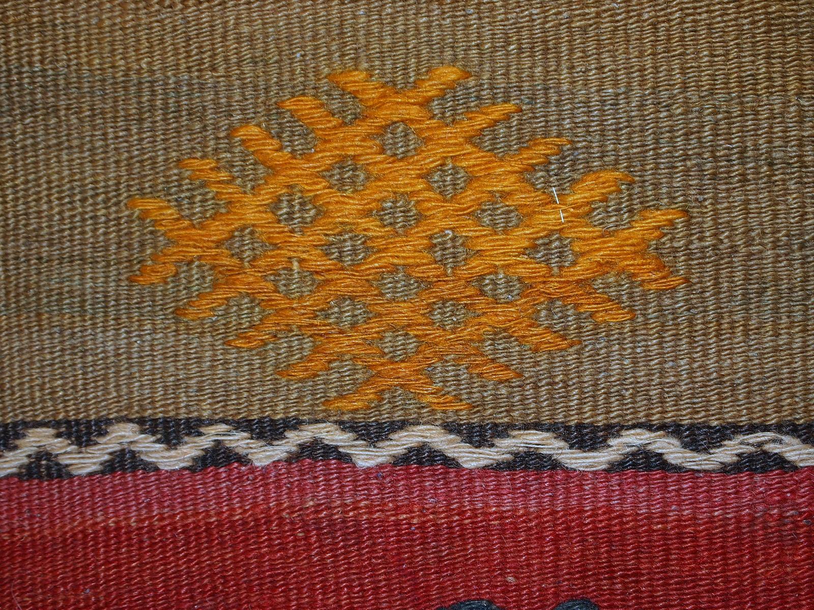 Mid-20th Century Handmade Vintage Sumak Style Kilim, 1940s, 1C608 For Sale