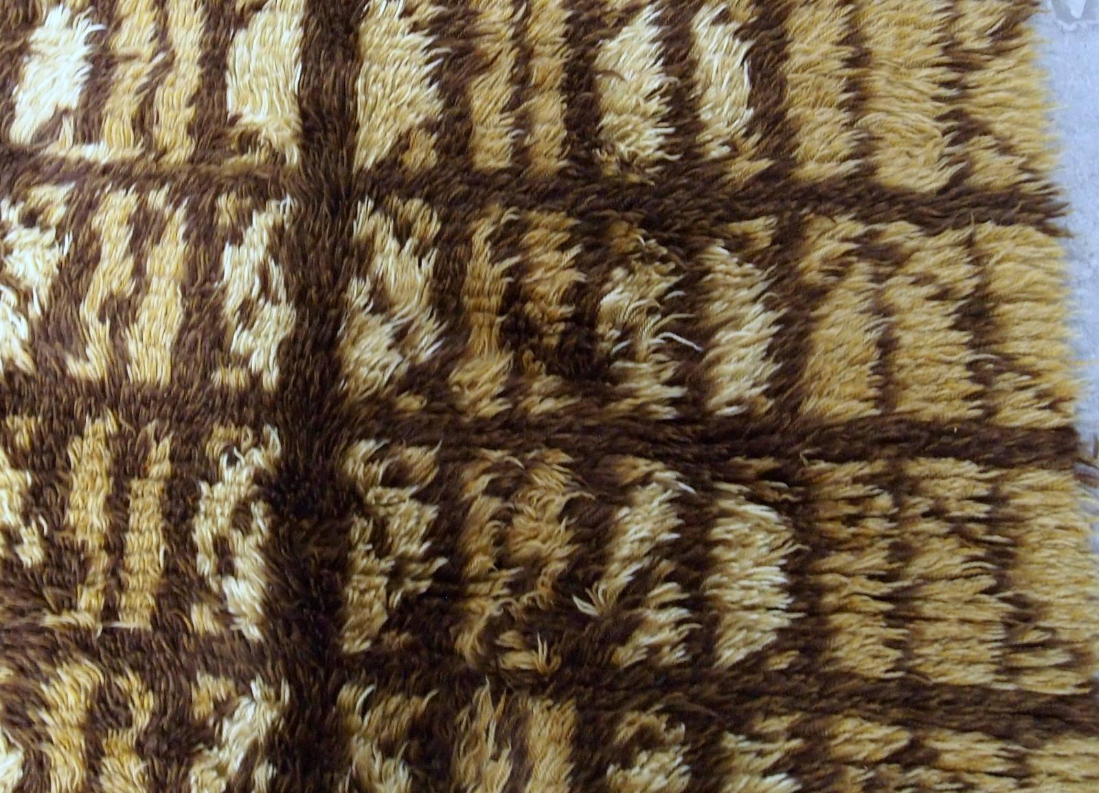Hand-Knotted Handmade Vintage Swedish Rya Rug, 1950s, 1B598