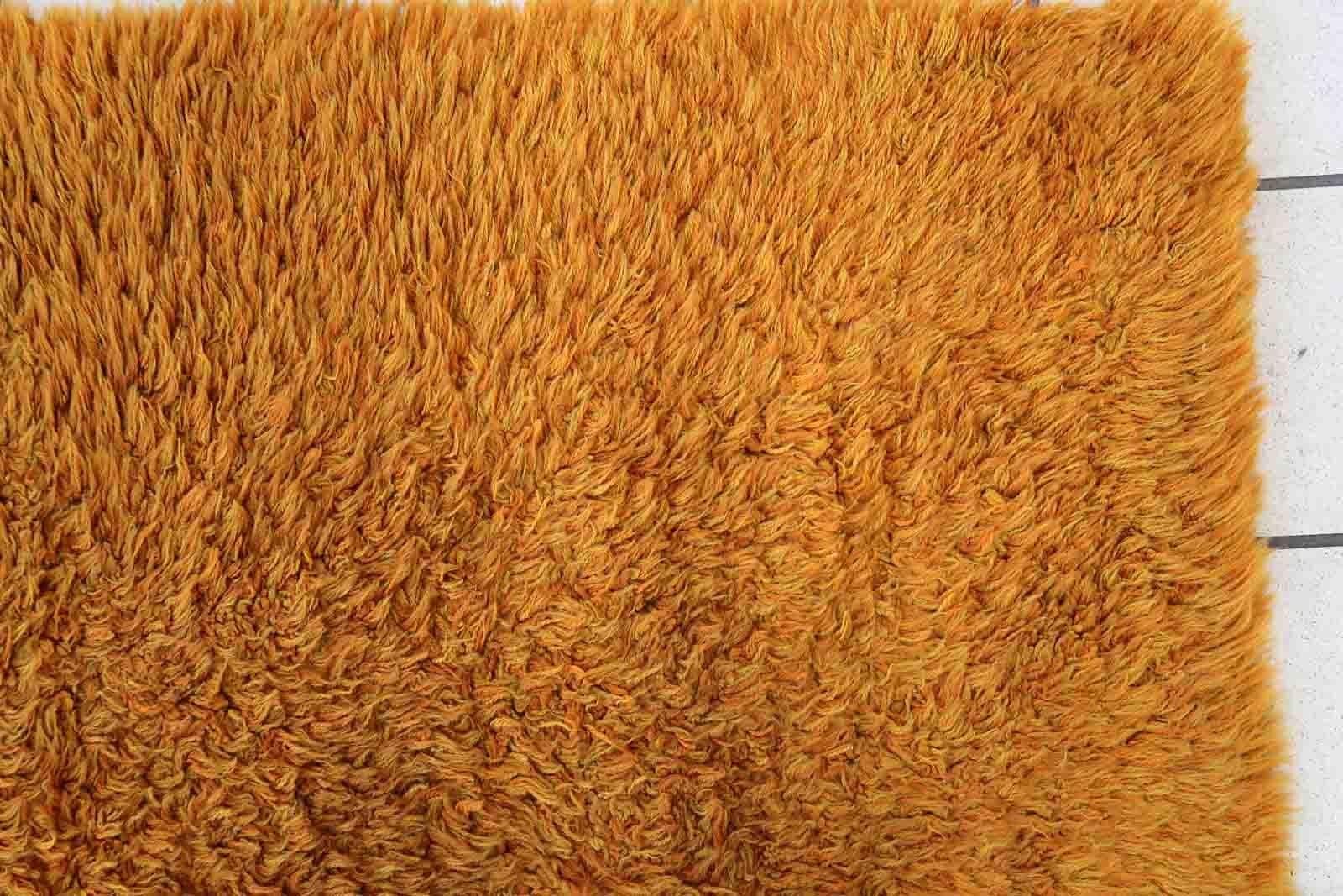 Handmade Vintage Swedish Shag Rug, 1960s, 1C844 5