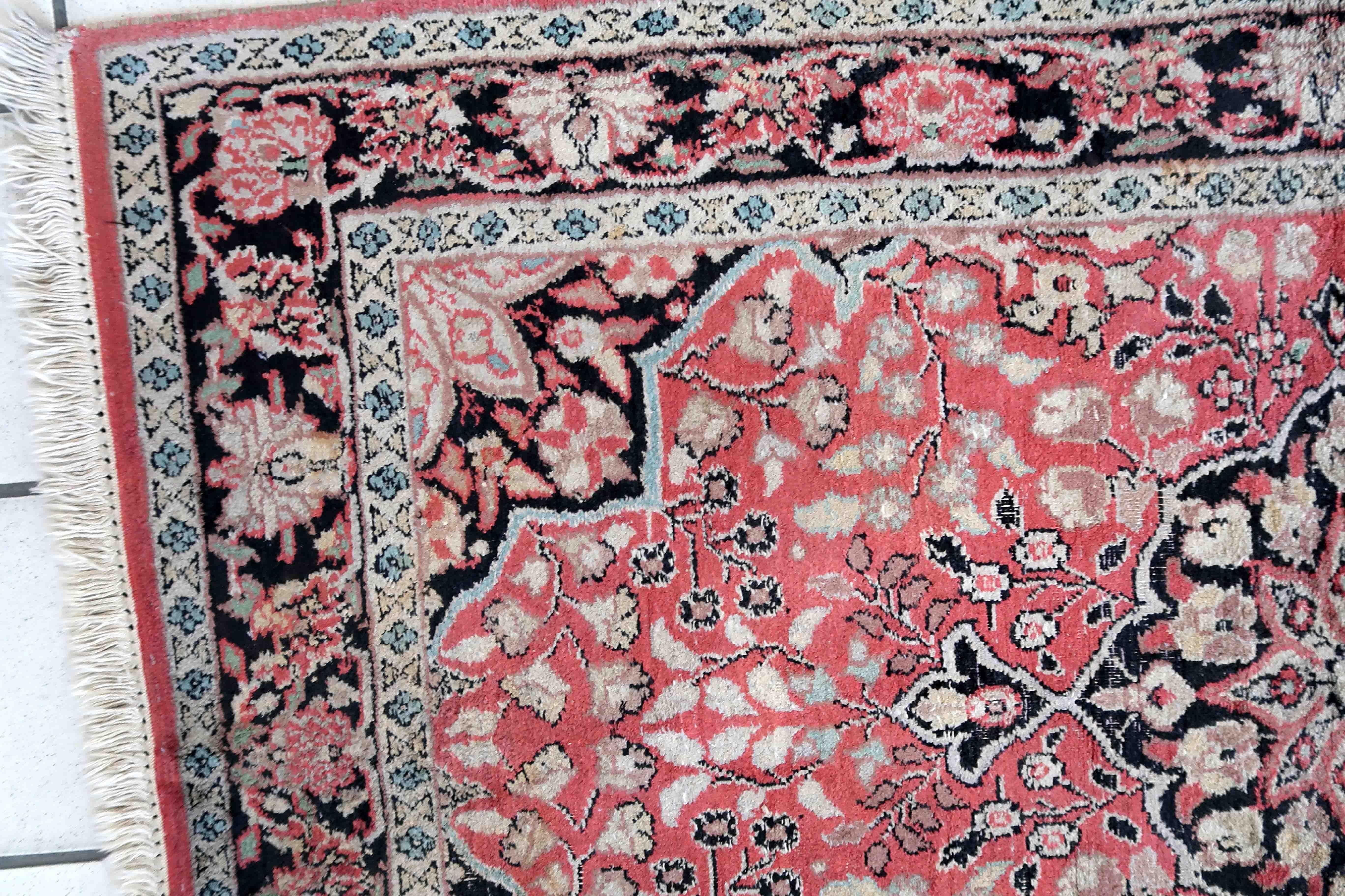 Wool Handmade Vintage Tabriz Kashmir Rug, 1960s, 1C932 For Sale