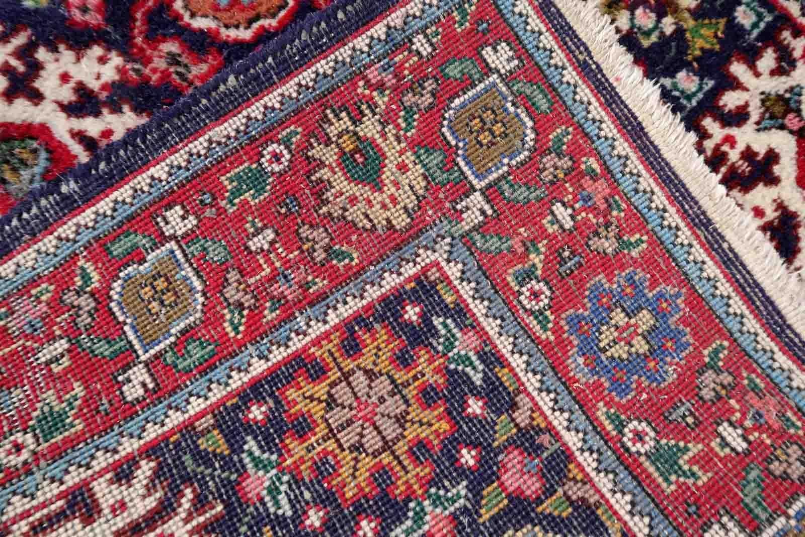 Annodato a mano Tappeto vintage in stile Tabriz fatto a mano, anni '50, 1C1031 in vendita