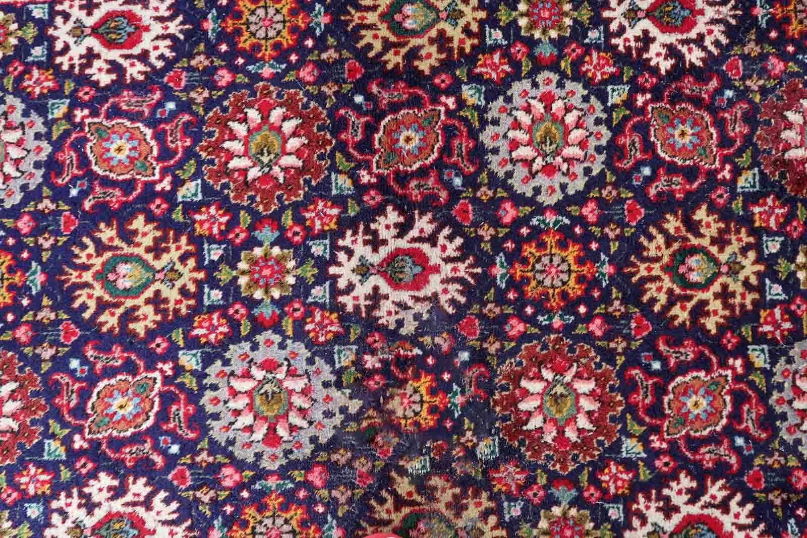 Tappeto vintage in stile Tabriz fatto a mano, anni '50, 1C1031 in vendita 1