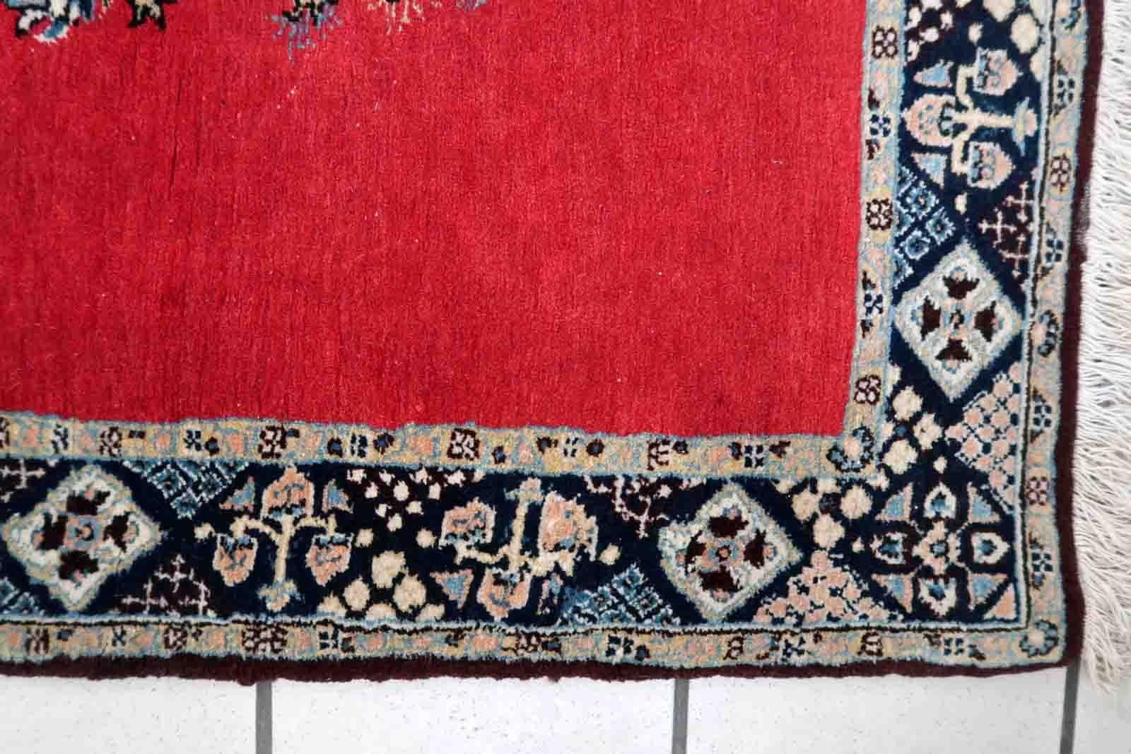 Handgefertigter Vintage-Teppich im Täbris-Stil, 1950er Jahre, 1C1048 im Zustand „Gut“ im Angebot in Bordeaux, FR