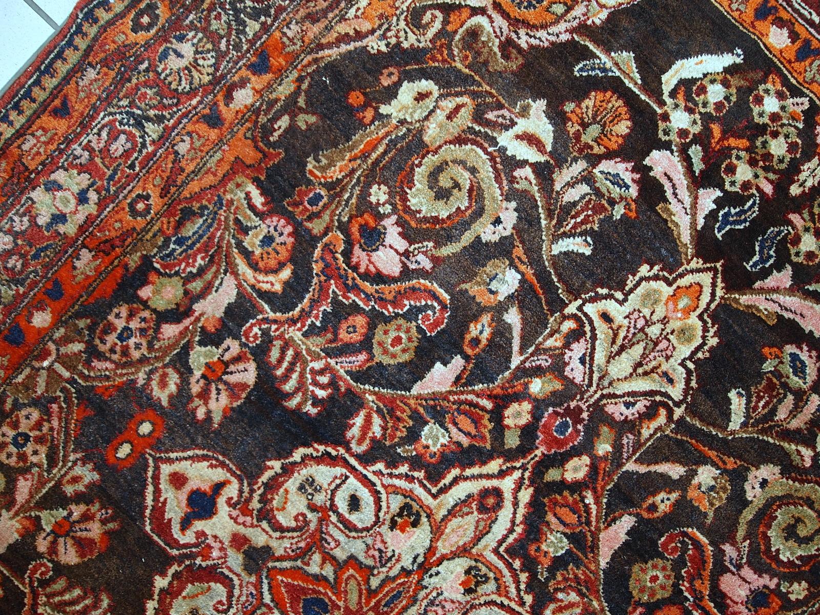 Mid-20th Century Handmade Vintage Tabriz Style Rug, 1950s, 1C423 For Sale