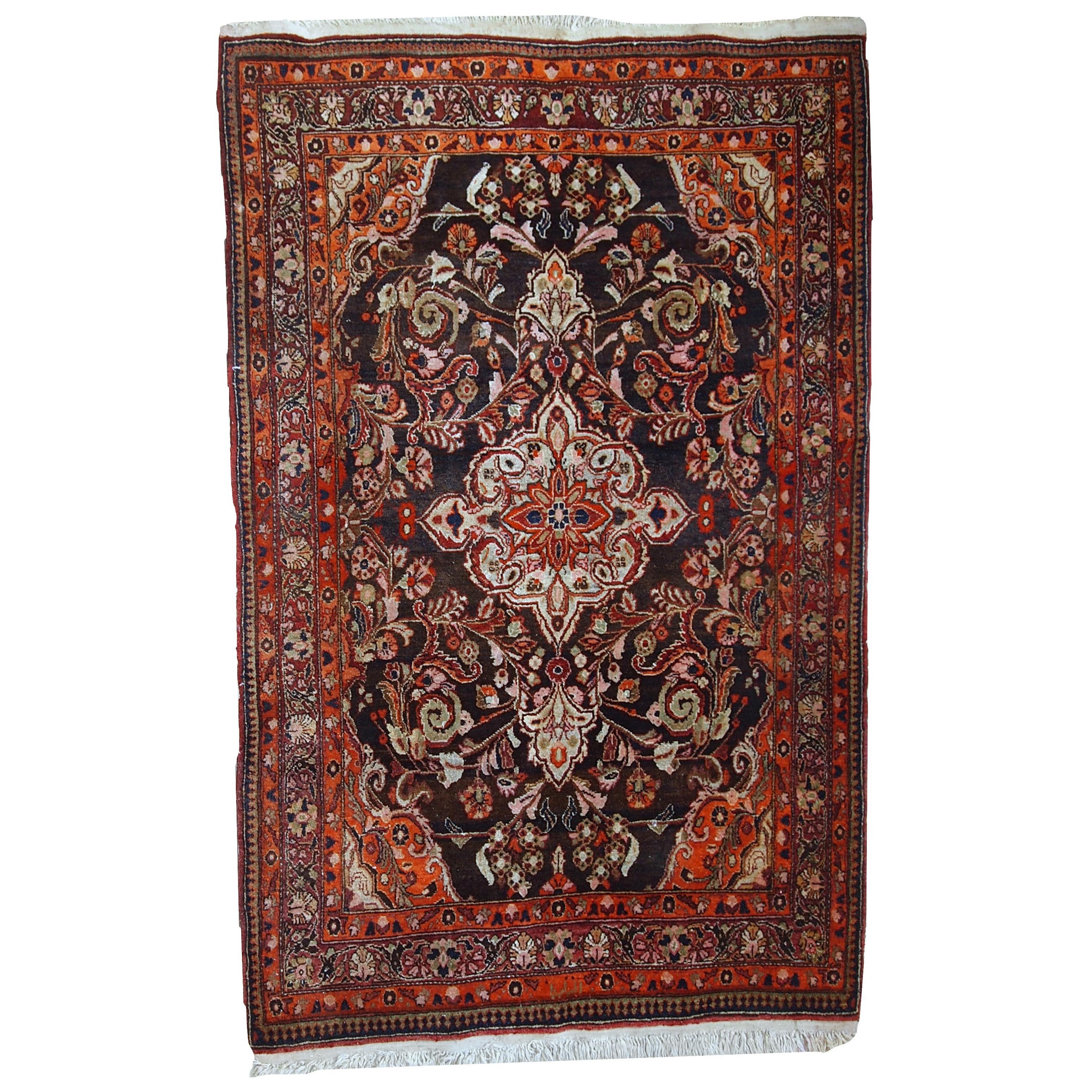 Tappeto fatto a mano in stile Tabriz vintage, anni '50, 1C423