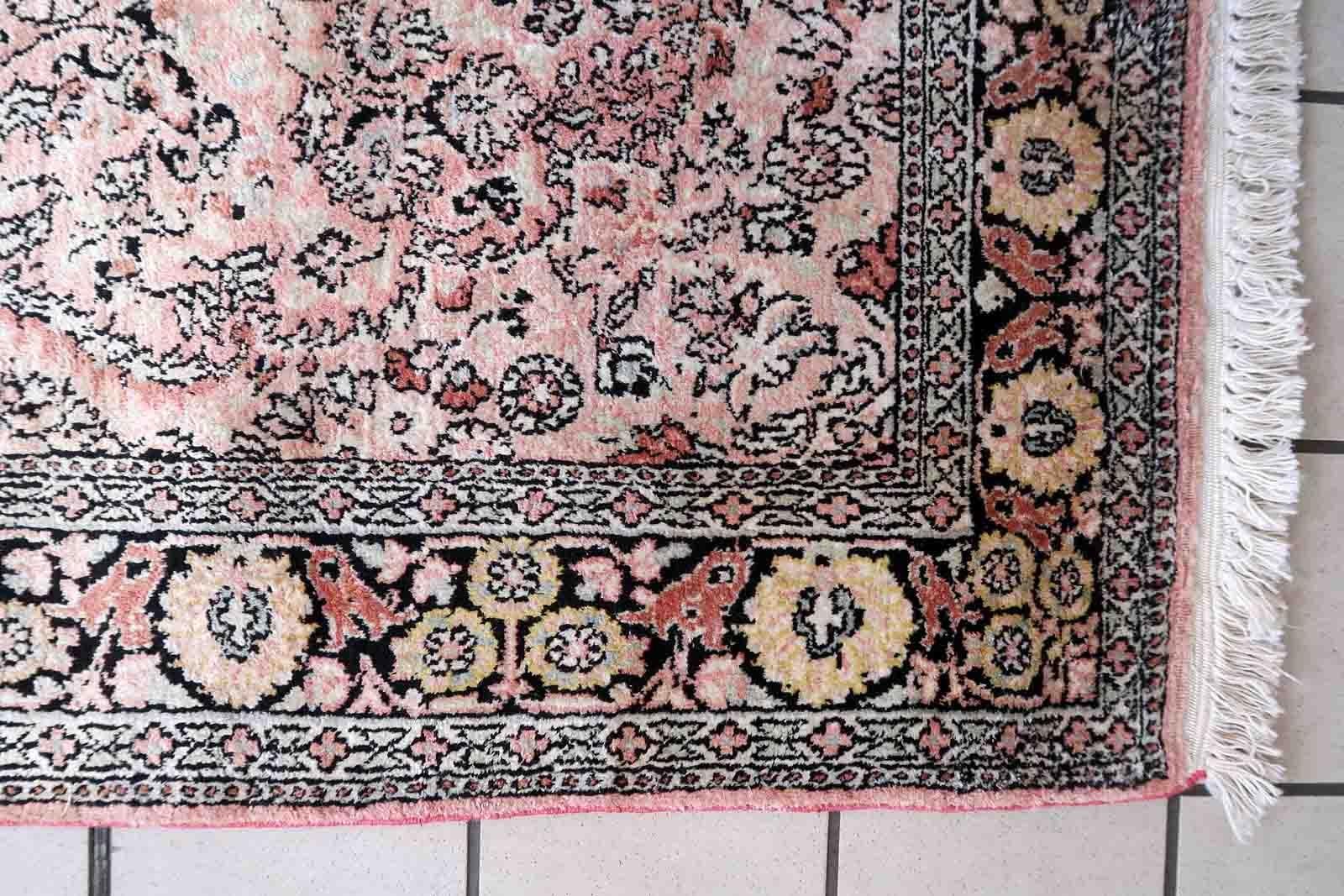 Tappeto vintage in stile Tabriz fatto a mano, anni '70, 1c1003 in vendita 3