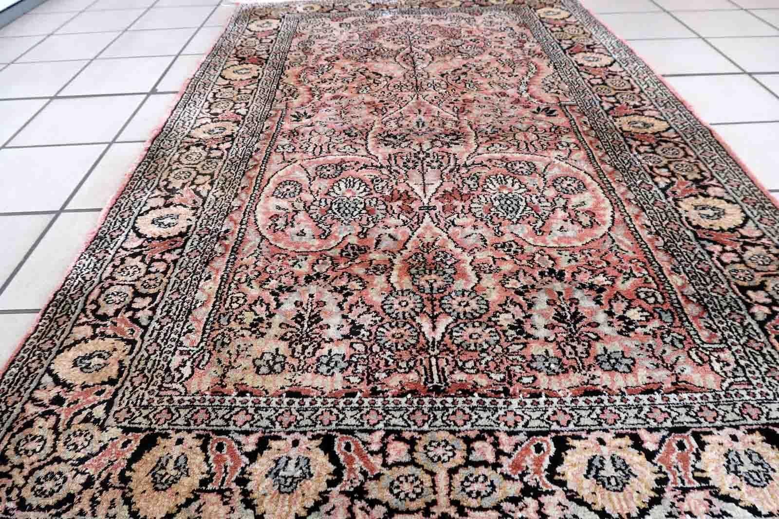 Indian Handmade Vintage Tabriz Style Rug, 1970s, 1c1003 For Sale