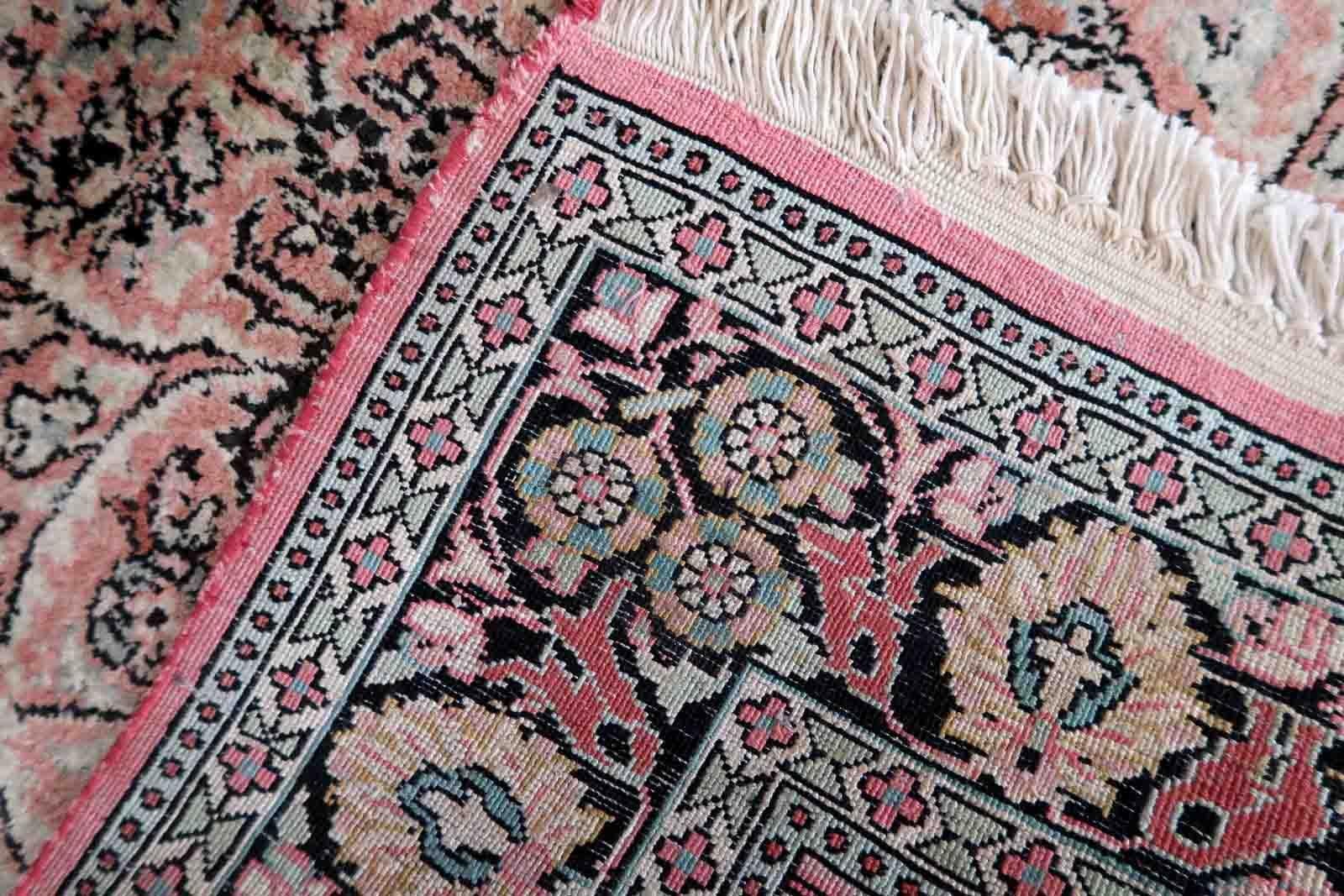 Annodato a mano Tappeto vintage in stile Tabriz fatto a mano, anni '70, 1c1003 in vendita