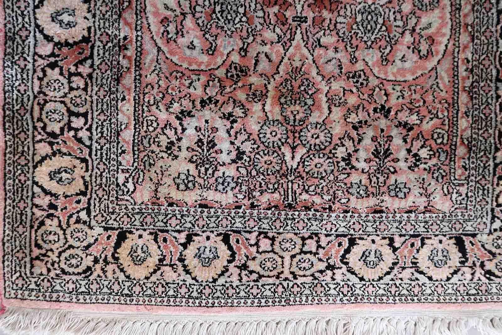 Lana Tappeto vintage in stile Tabriz fatto a mano, anni '70, 1c1003 in vendita