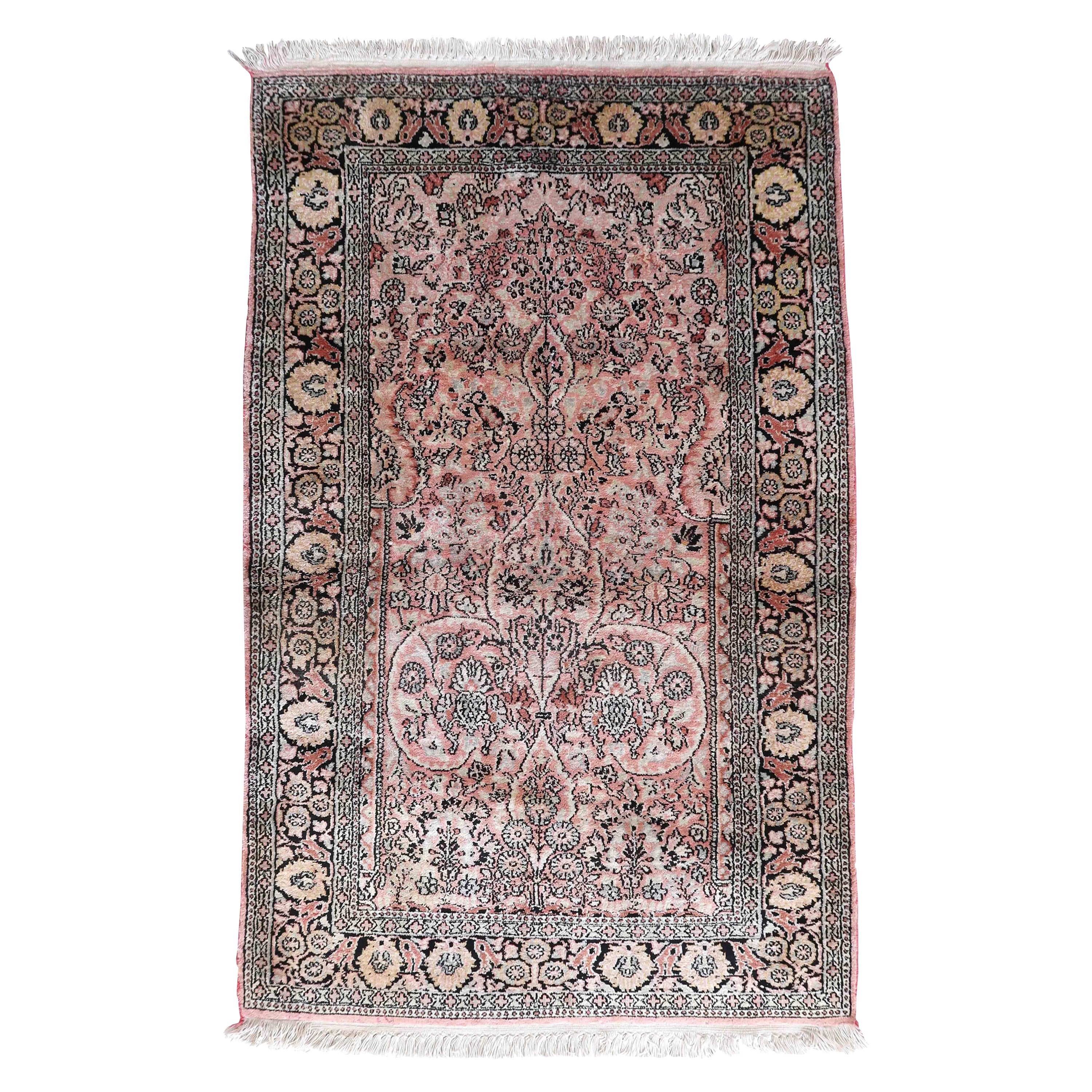 Tappeto vintage in stile Tabriz fatto a mano, anni '70, 1c1003