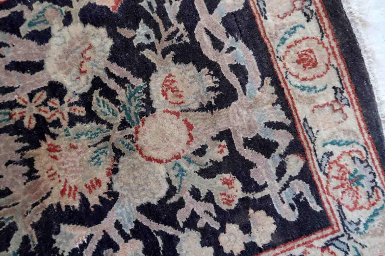 Annodato a mano Tappeto vintage in stile Tabriz fatto a mano, anni '70, 1c971 in vendita