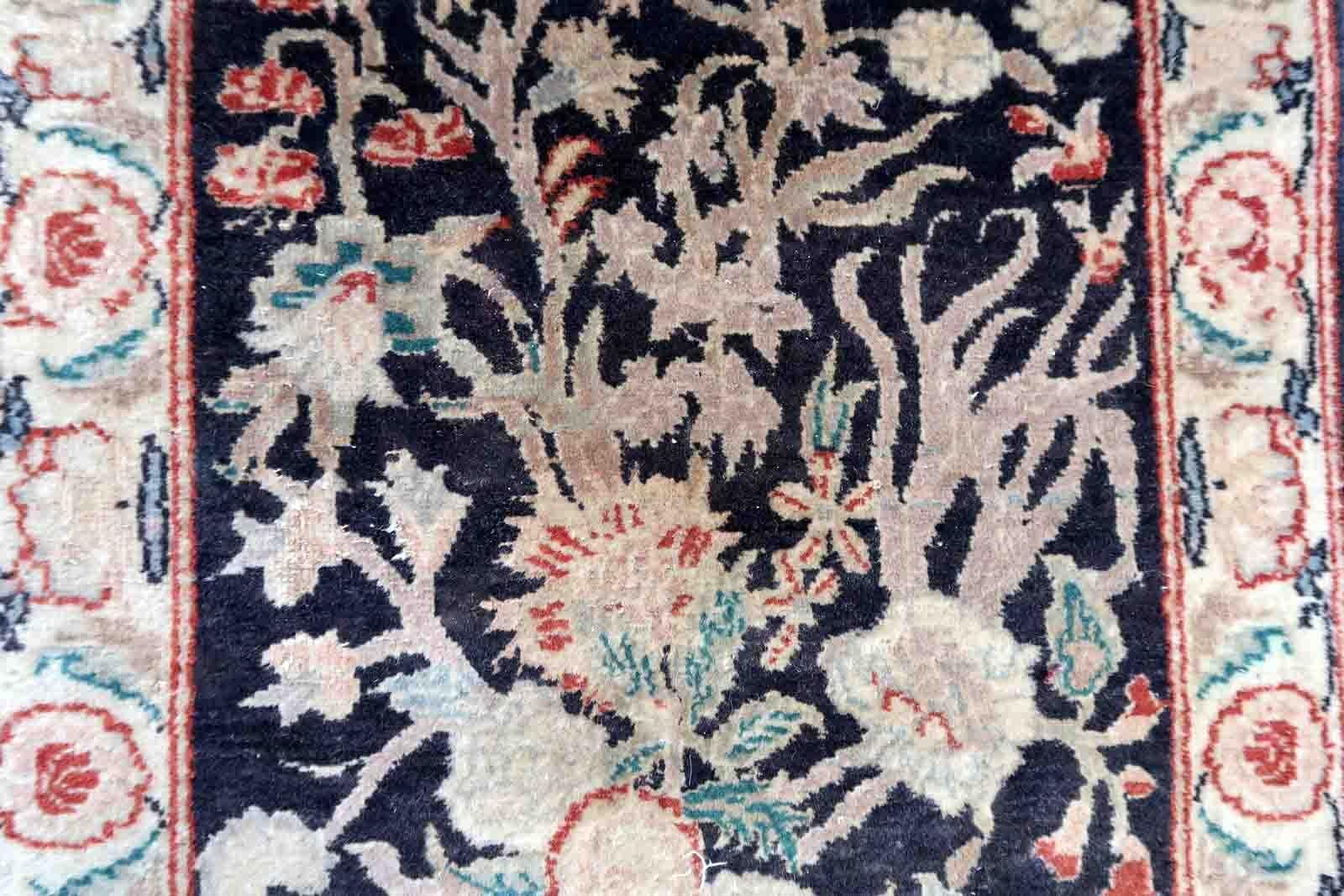 Handgefertigter Vintage-Teppich im Täbris-Stil, 1970er Jahre, 1c971 (Ende des 20. Jahrhunderts) im Angebot