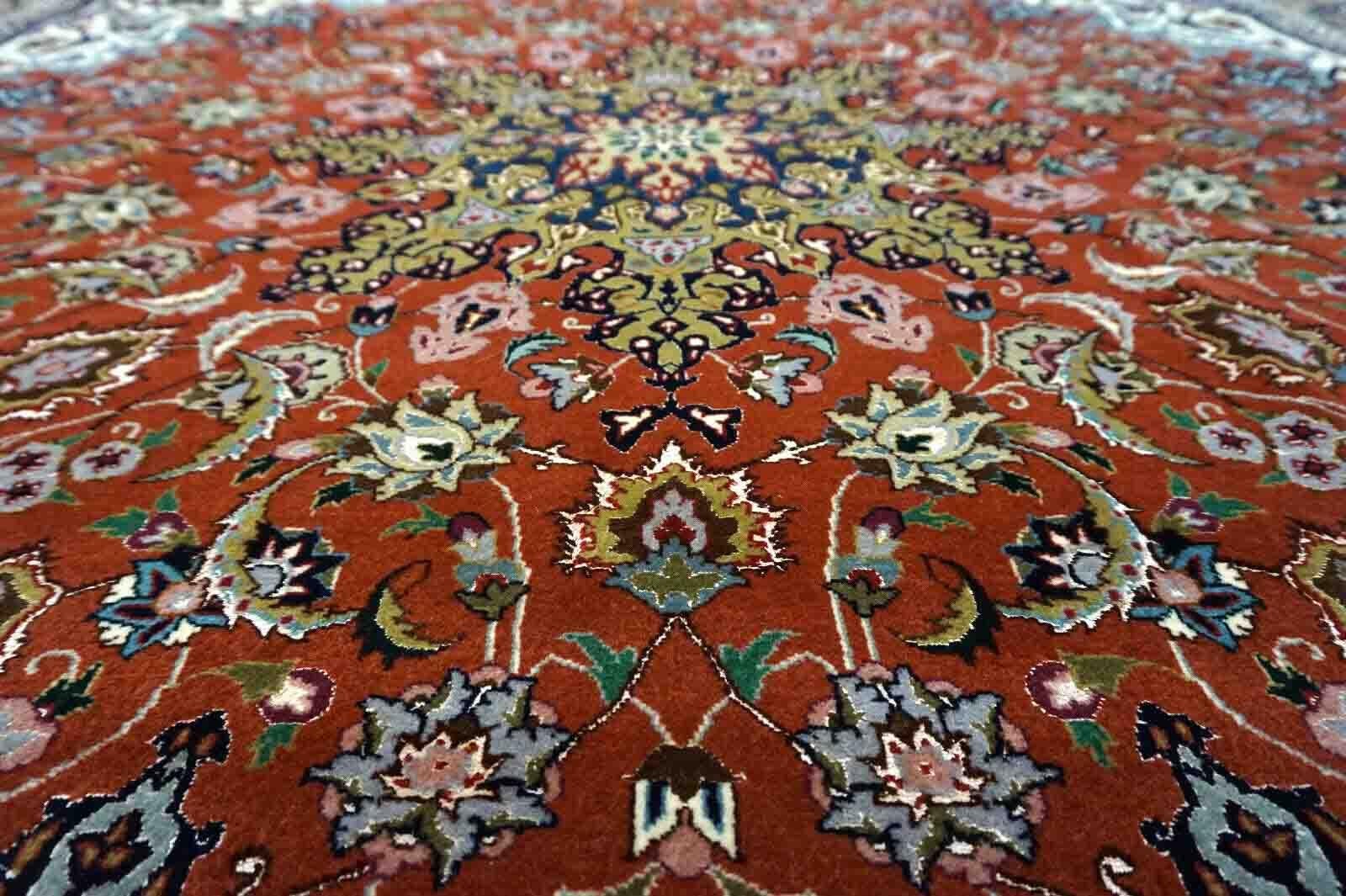 Handgefertigter Vintage-Teppich im Täbris-Stil, 1970er Jahre, 1D13 (Indisch) im Angebot