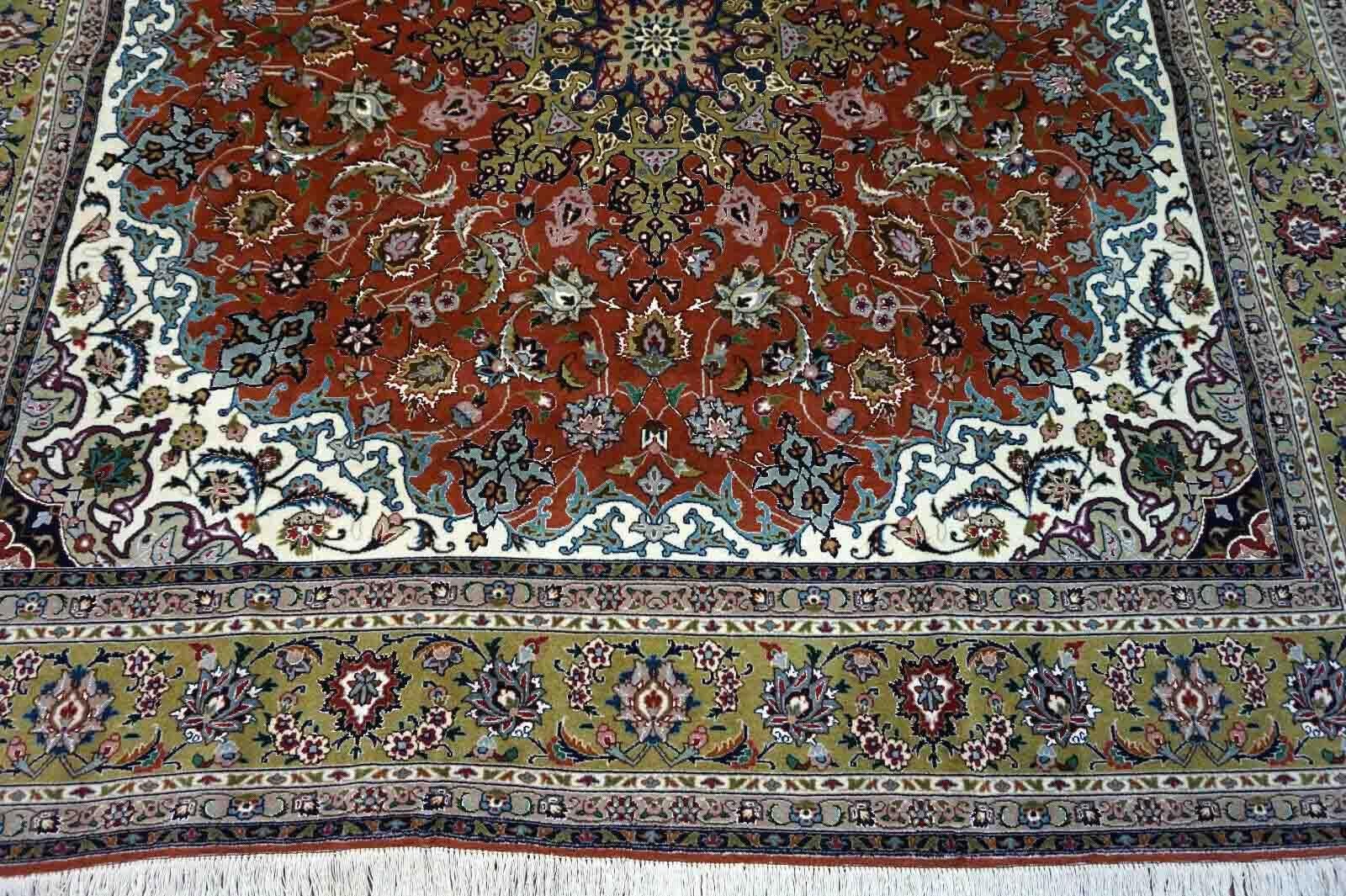 Indian Handmade Vintage Tabriz Style Rug, 1970s, 1D13 For Sale