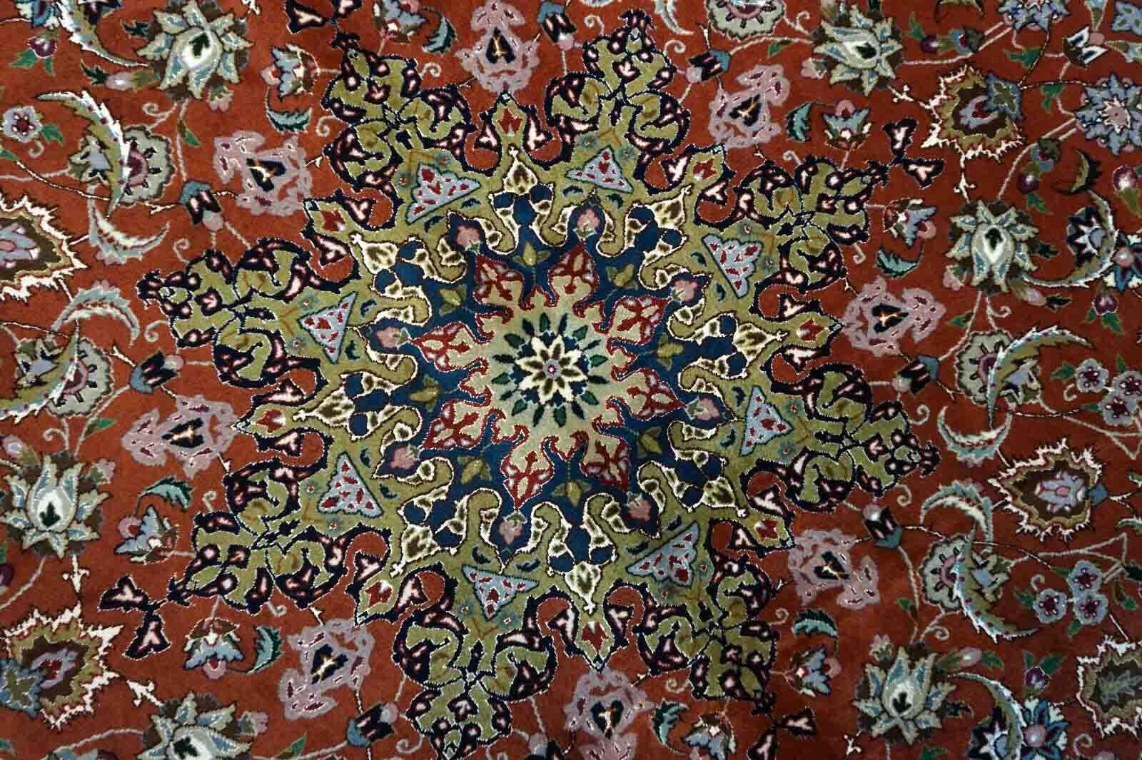 Tappeto fatto a mano in stile Tabriz vintage, anni '70, 1D13 In condizioni buone in vendita a Bordeaux, FR