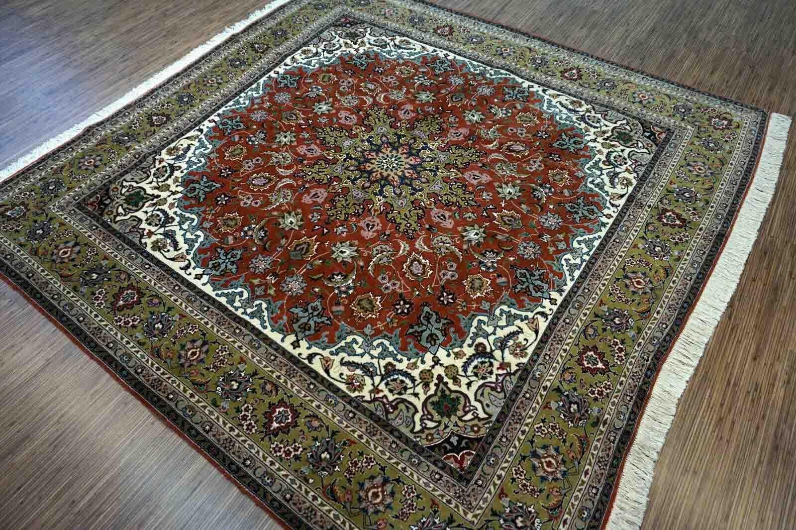 Handmade Vintage Tabriz Style Rug, 1970s, 1D13 For Sale 1