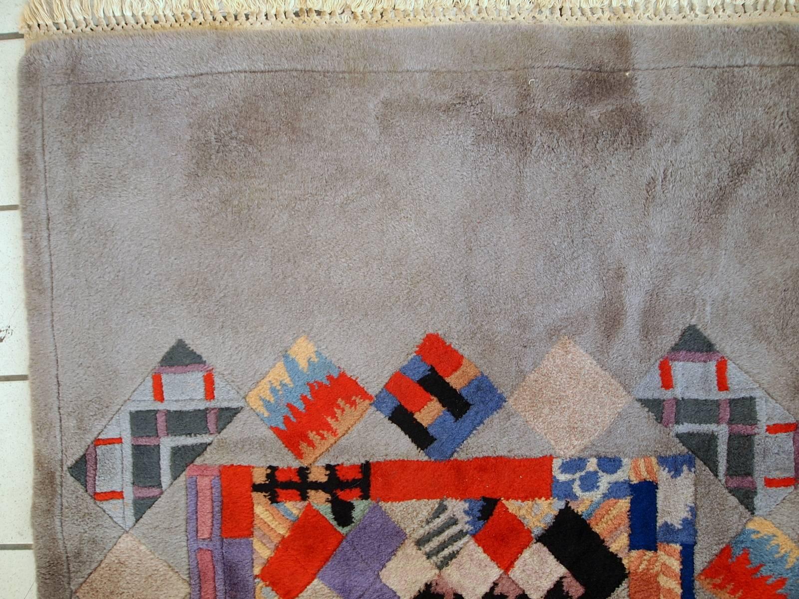 Nepalese Handmade Vintage Tibetan Khaden Modern Rug, 1980s, 1C574