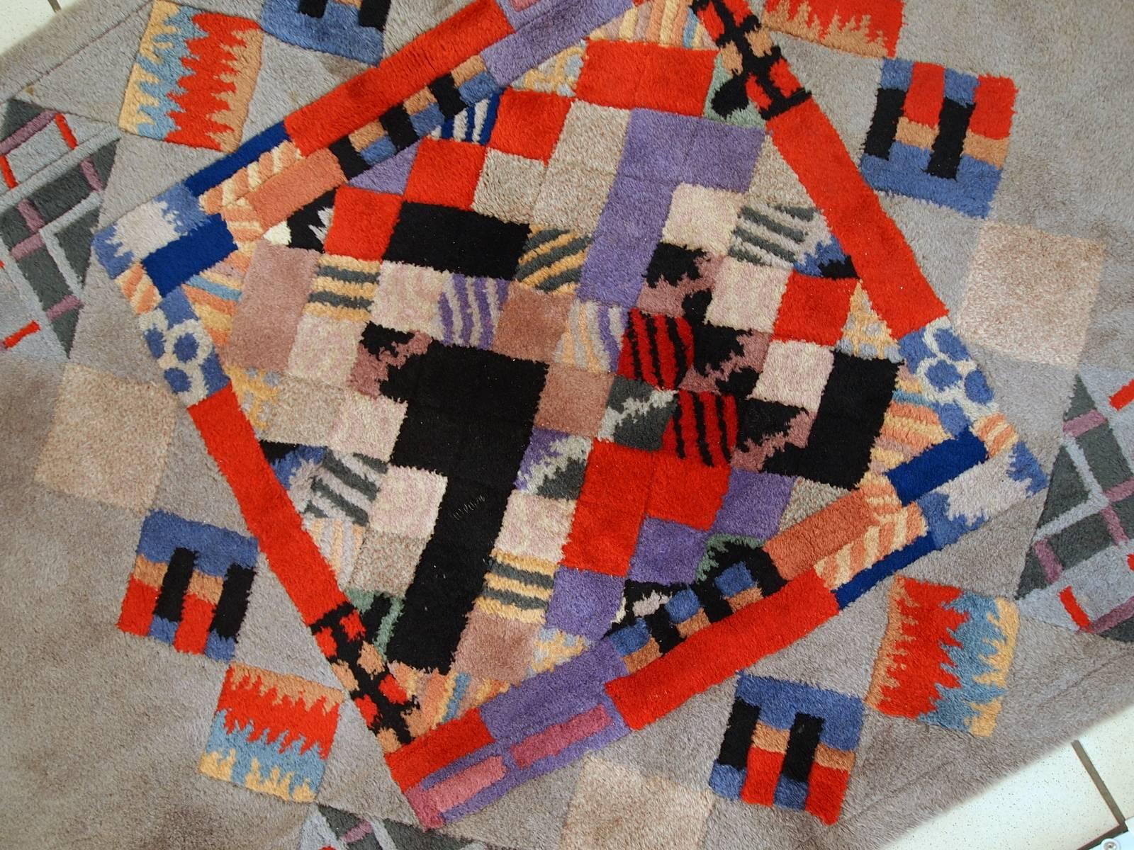 20th Century Handmade Vintage Tibetan Khaden Modern Rug, 1980s, 1C574