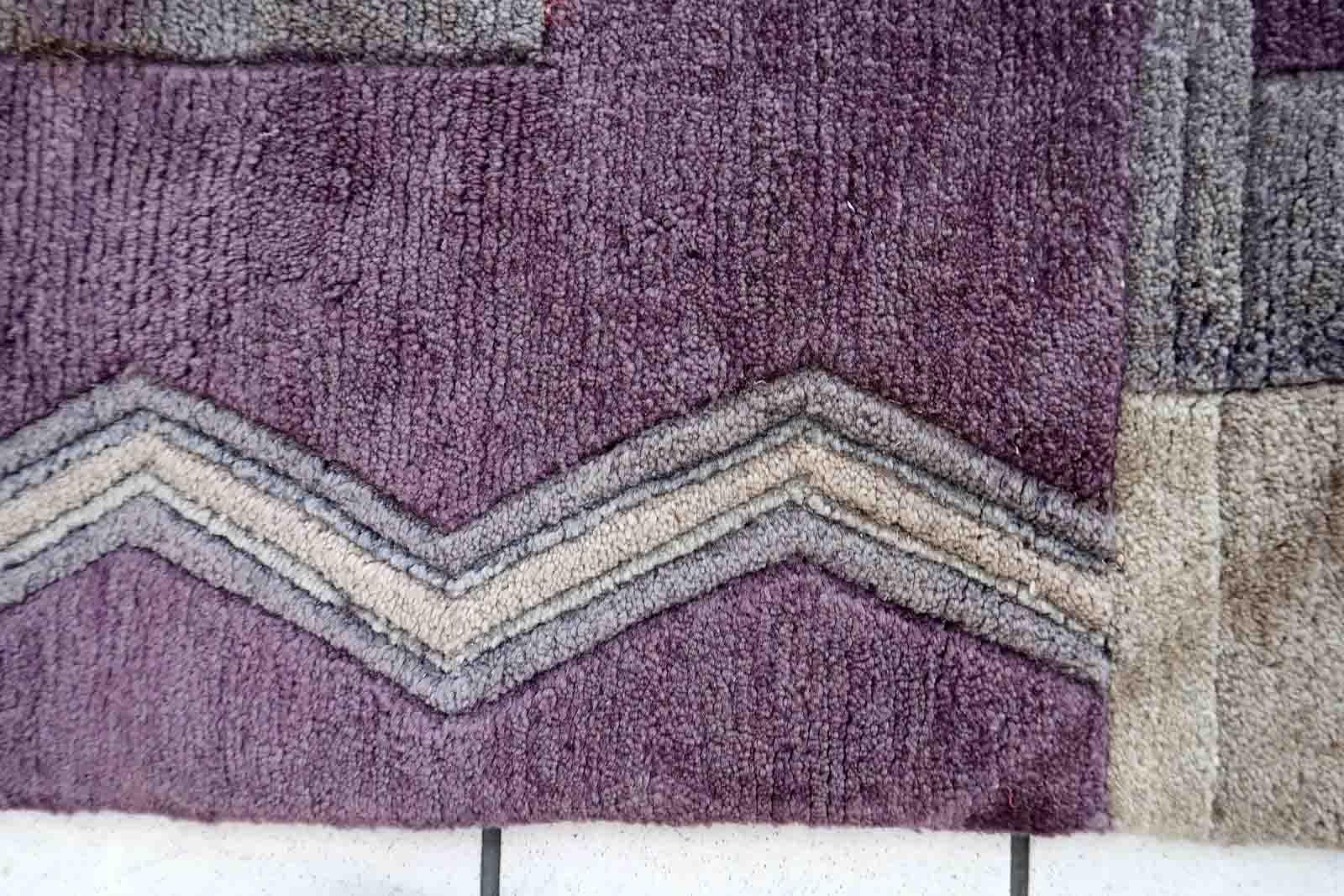 Milieu du XXe siècle Tapis Khaden tibétain vintage fait à la main, années 1960, 1C888 en vente