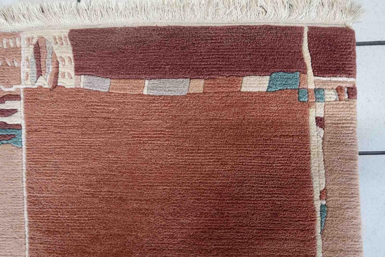 Tapis tibétaine Khaden vintage fait à la main, années 1970, 1C1017 en vente 3