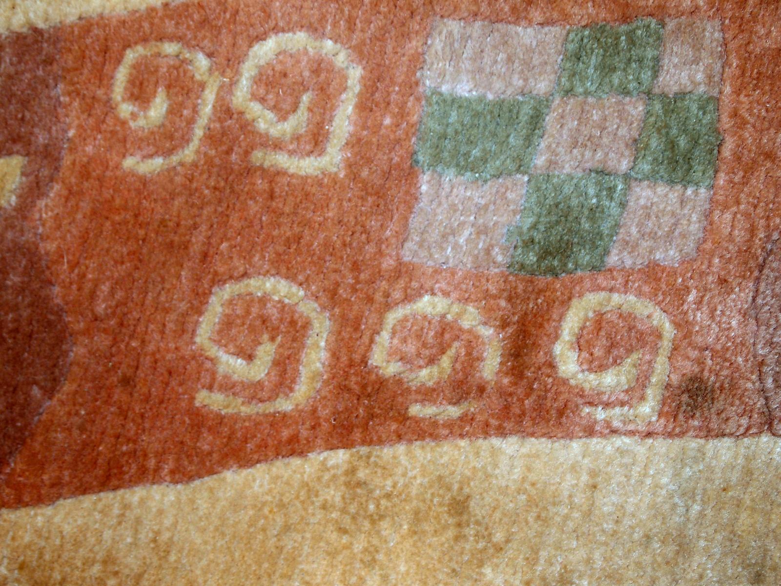 Wool Handmade Vintage Tibetan Khaden Rug, 1970s, 1C746 For Sale