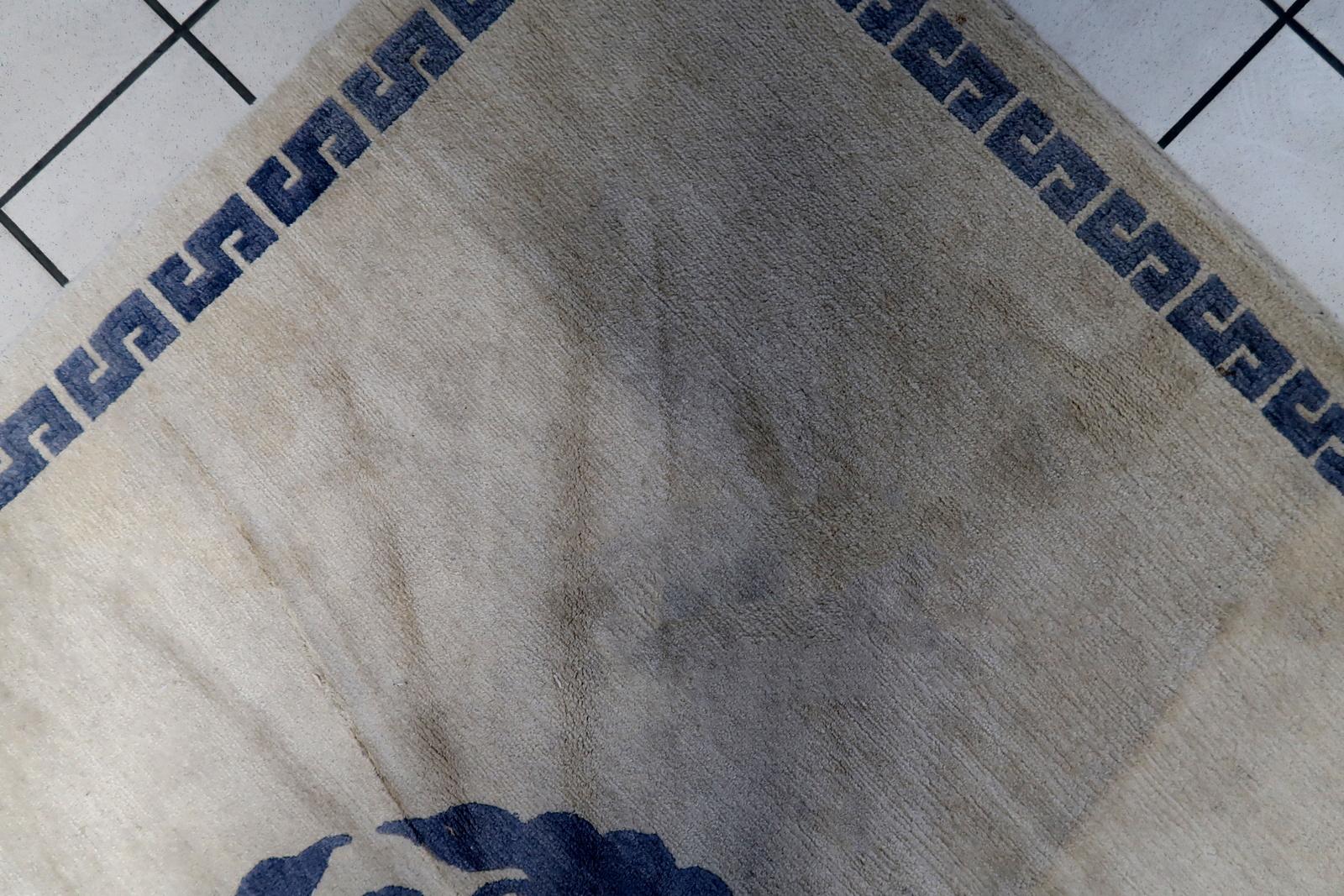 Handgefertigter tibetischer Khaden-Teppich 4,8' x 6.1' (147cm x 187cm) 1970er - 1C1064 im Angebot 1