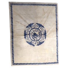 Handgefertigter tibetischer Khaden-Teppich 4,8' x 6.1' (147cm x 187cm) 1970er - 1C1064